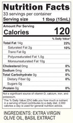 Blazing Bella Extra Virgin Olive Oil (Basil, 16.9 Fl Oz (Pack of 1))