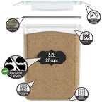 Simply Gourmet Airtight Flour and Sugar Containers with Lids – 3 Piece Kitchen Pantry Organization Set, BPA-Free Clear Plastic, Stackable Canisters for Baking Ingredients, Rice, Snacks, Cereal