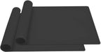 Silicone Placemats, Food-Grade Non-Slip Waterproof, Dining, Stain Resistant, Countertop Protector, Kitchen Counter Mat, Heat Resistant, Baking mat Dishwasher Safe (23.6"×15.7"-2pack, Black)