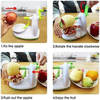Upgraded Apple Peeler and Corer for Apple Pear Citrus Manual Rotating Kitchen Gadget Includes 2 Replacement Heads and 1 Splitter (whitish green)