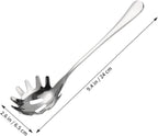 Stainless Steel Pasta Spoon, Spaghetti Spoons Server, Spaghetti Fork with Ergonomic Handle, Noodle Utensil for Kitchen, 9. 4inch