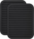 Silicone Trivet Mat-Trivets for Hot Pots&Pans-Hot Pads for Kitchen-Versatile Trivets for Hot Dishes-Heat Resistant Mats for Counter&Table, Silicone Pot Holders Drying Mat (9x12) Pack 2 Black