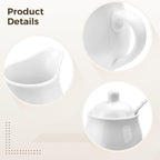 White Porcelain Sugar and Creamer Set, Elegant Ceramic Coffee Serving Set with Sugar Bowl and Cream Pitcher, Milk Creamer and Sugar Container Set Coffee Tea Service for Home Restaurant