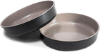 9.5 Inch Round Cake Pan Set of 2,Cast Aluminum Bakeware Ceramic Nonstick Oven and Dishwasher Safe(Black)
