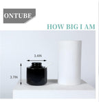 ONTUBE Ceramic Sugar Bowl with Lid and Spoon,Porcelain Seasoning Box Salt Bowl,8oz (Black)
