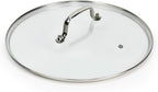 12 IN Glass Lid with Stainless Steel Handle for Frying Pan, Tempered Replacement Cover Compatible for Skillets, Round Cast Iron, Cast Aluminium, Stainless Steel Pans & Pots (297mm-312mm)
