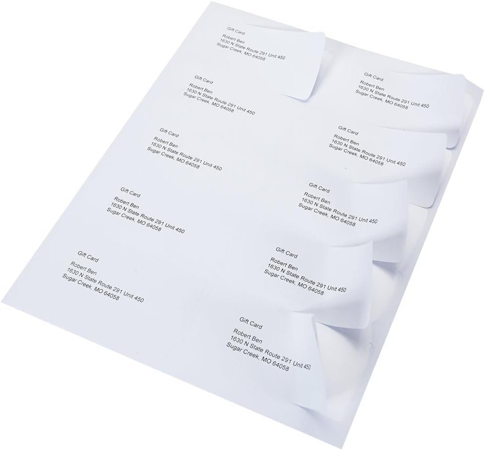 9527 Product 10 UP Sticker Labels,2x4 inches FBA Shipping Address Labels for Laser/Ink Jet Printer,Total 1000 Labels