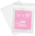 iMailer - 200 Pcs- 13" x 15" Zip Bags- 2 Gallon Zip Bags- Clear Resealable Zip Poly Bag 2 Mil for Clothing, T-Shirts, Pants, Storage