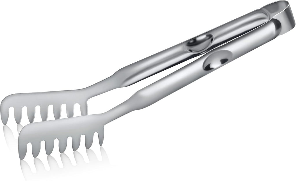 Pleafind 11.4 Inch Pasta Tong, Pasta Tongs with Fluted Handles, Stainless Steel Pasta Tongs, Comfortable and Easy to Grip, Kitchen Pasta Clip,Spaghetti clips for pasta cooking & grilling & baking