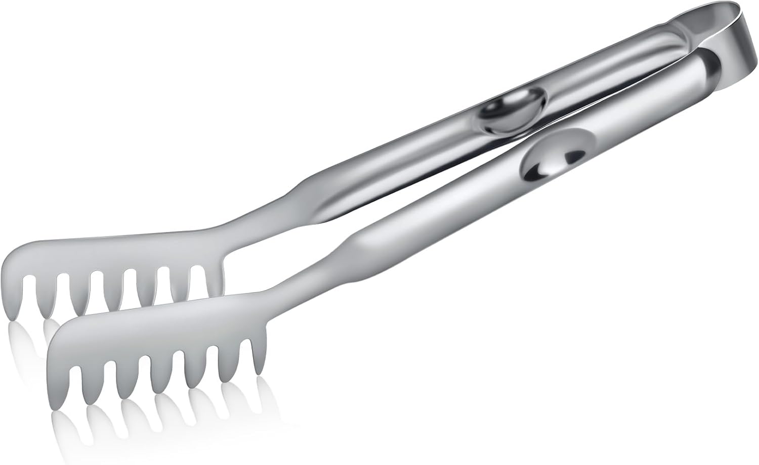 Pleafind 11.4 Inch Pasta Tong, Pasta Tongs with Fluted Handles, Stainless Steel Pasta Tongs, Comfortable and Easy to Grip, Kitchen Pasta Clip,Spaghetti clips for pasta cooking & grilling & baking