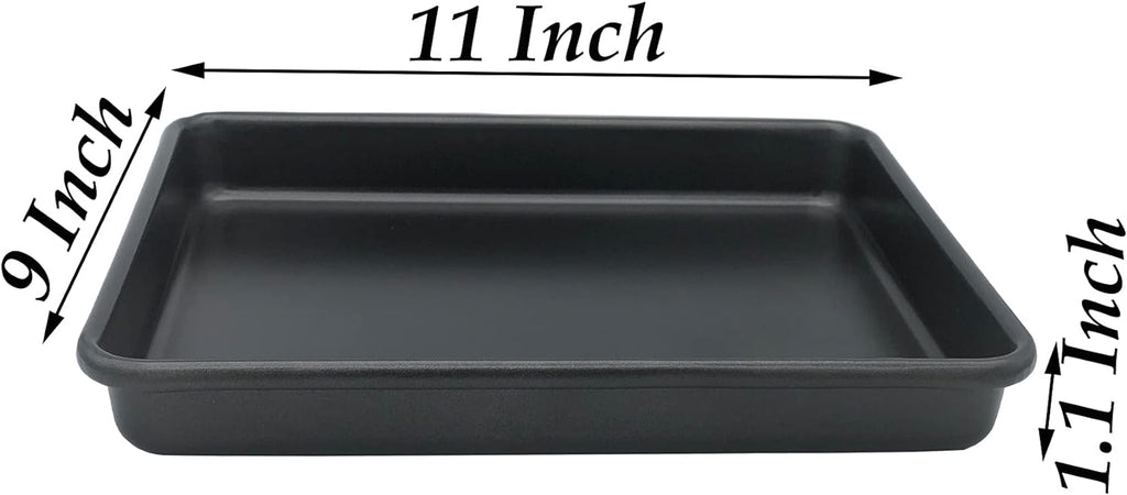 Small Cookie Sheets 11X9 Inch 2Pcs Mini Baking Pan Toaster Oven Tray Nonstick Thicken Brushed Carbon Steel Magnetic No Warp 1 to 2 Person Bakeware By HYTK