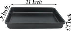 Small Cookie Sheets 11X9 Inch 2Pcs Mini Baking Pan Toaster Oven Tray Nonstick Thicken Brushed Carbon Steel Magnetic No Warp 1 to 2 Person Bakeware By HYTK