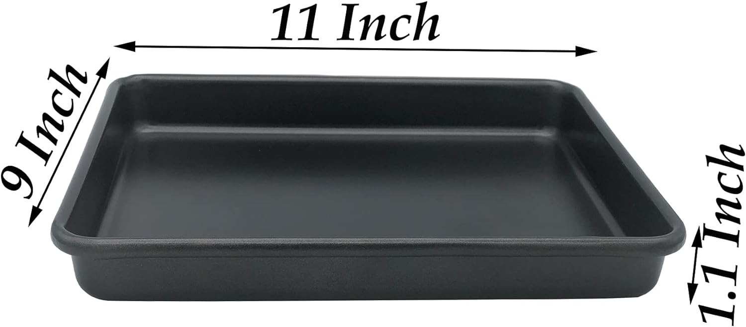 Small Cookie Sheets 11X9 Inch 2Pcs Mini Baking Pan Toaster Oven Tray Nonstick Thicken Brushed Carbon Steel Magnetic No Warp 1 to 2 Person Bakeware By HYTK