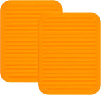 Smithcraft Silicone Trivets Mats - Hot Pads for Countertops, Tables, Pot Holders - Spoon Rest & Drying Mats Set of 2 - Color Orange