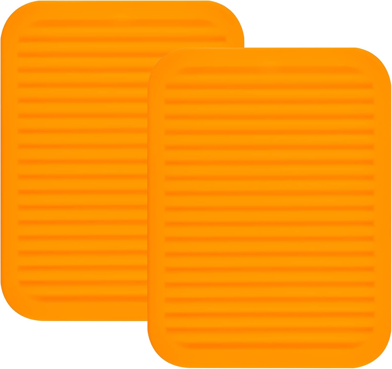 Smithcraft Silicone Trivets Mats - Hot Pads for Countertops, Tables, Pot Holders - Spoon Rest & Drying Mats Set of 2 - Color Orange