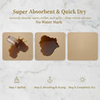 Dish Drying Mat Super Absorbent – 16" x 18" Coffee Mat for Countertops – Non-Slip Drying Mat for Kitchen Counter – Easy to Clean Water Absorbent Mat – Large Dish Drying Mats (Chowning's Tan)