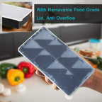 Silicone Ice Cube Tray with Lid, Make 2" Big Square Ice Cubes, Large Whiskey Ice Cube Mold, Ice Cubes Mold for Cocktails & Wine, Soups and Frozen Treats, Without BPA