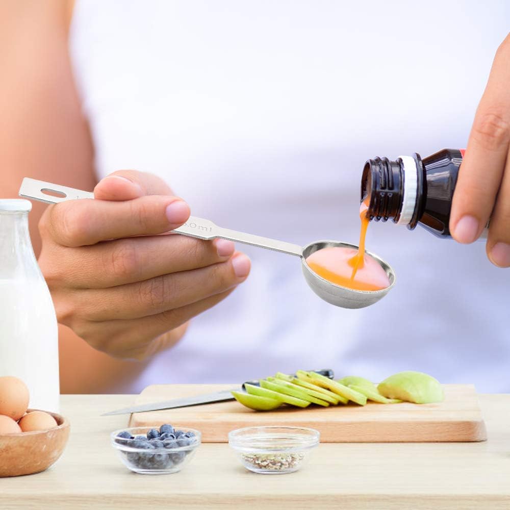 5PCS OstWony Measuring Spoons Set, Includes 1/8 tsp, 1/4 tsp, 1/2 tsp, 1 tsp, 1 tbsp, Food Grade Stainless Steel measuring cups, Tablespoon and Teaspoon for Measure