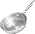 Sunhouse 18/10 9 Inch Stainless Steel Frying Pan, Whole-Clad No Coatings Skillet with Stay-cool Handle for Cooking, Durable & Oven Safe to 500°F, Dishwasher Safe, Compatible with All Cooktops