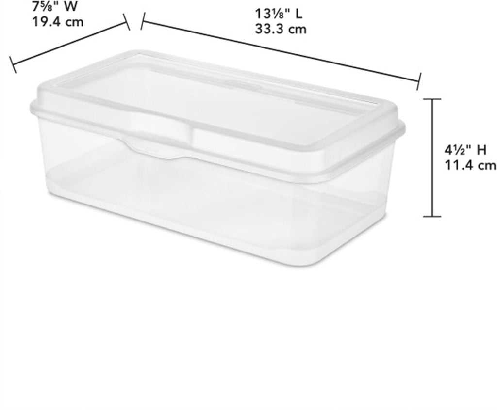 Sterilite 24-Pack FlipTop Stackable Rectangular Storage Bin with Hinging Lid, Clear