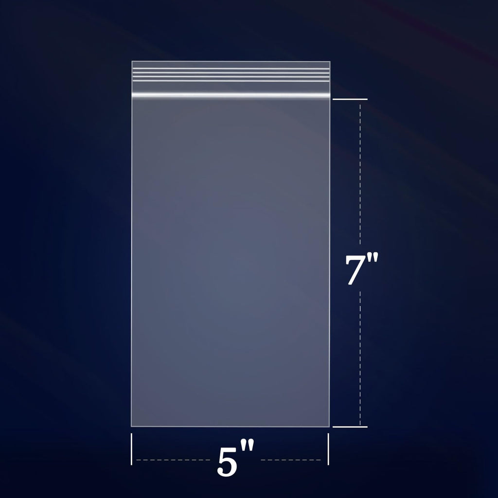 iMailer - 1000 Count - 5" x 7" Small Zip Bags - Clear Reclosable Zip Plastic Poly Bags 2 Mil with Lock Seal Zipper for A2 A4 A6 Cards & Envelopes, Bakery, Cookies, Treats