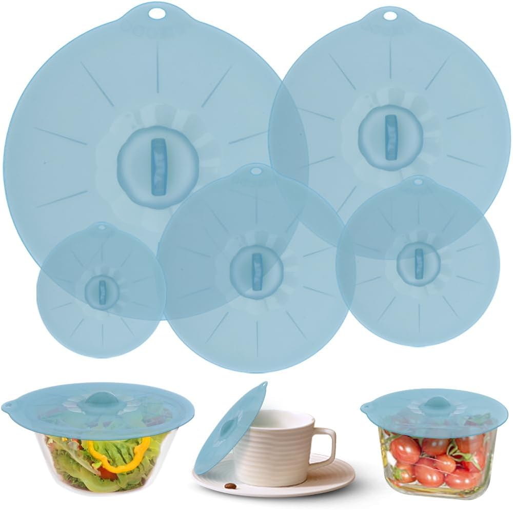 Silicone Bowl Covers - Silicone Covers for Food Storage Lids for Pots and Pans BPA Free Bowl Lids Universal Lid for Pots and Pans Microwave Food Cover for Cooking