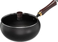 Pure Iron Wok, Uncoated Heats Evenly Multi-Purpose Frying Pan, Suitable for Any Stove, Oven or Even Camping Campfire with Lid and Wooden Handle