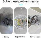 2 Pieces 8 x 8 Inch Silicone Tub Stopper Floor Drain Cover Sewer Anti-Odor Mat Deodorizing Drain Plugs for Kitchen,Bathroom and Laundry (Grey)