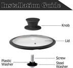 JoyTube Black Universal Pot Pan Lids, BPA Free Replacement Knob Silicone Heat Resistant Pan Cover Holding Handles Dishwasher Safe Fits Skillets ＆ Kitchen Cookware (Pack of 4)