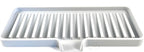 Happitasa Silicone Soap Dish Tray and Sponge Holder with Drain Chute | Bathroom and Kitchen Sink Organizer Caddy (Light Grey, 9"x3.5", 5.6 Ounces)