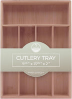 PALM NAKI Silverware Organizer Premium Bamboo Cutlery Organizer Tray - Kitchen Drawer Organizer for Silverware, Utensils - Flatware Organizers - Kitchen Organization (Natural Classic, 5 Slots)
