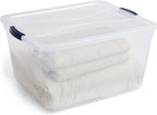 Rubbermaid Cleverstore 74 Qt Clear Storage Bins with Lids, 4-Pack, Stackable, BPA-Free, Made in USA