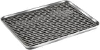 Stainless Steel Drain Tray, Cup & Dish Drying Rack, Drain Board 2 Tier Non Slip Serving Tray with Drainboard Perfect for Sink, Coffee Table, Outdoor (12.5 x 9.8 x 0.98 in)