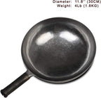 臻三环 ZhenSanHuan Chinese Hand Hammered Iron Woks and Stir Fry Pans, Non-stick, No Coating, Carbon Steel Pow (30CM, Silver-Not Seasoned)