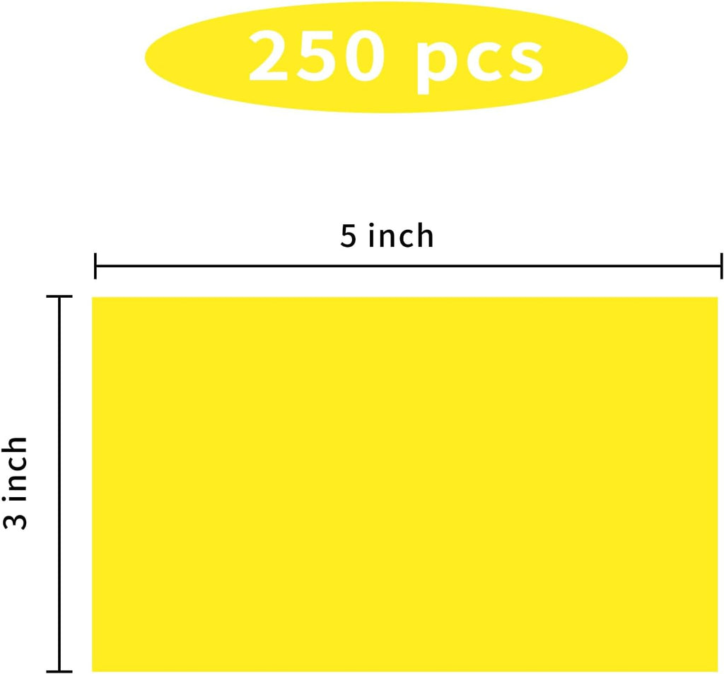 STARLIBOO 3"X5" Rectangle Color Coding Labels, Removable Square Label Inventory Stickers, Permanent Warehouse Moving Box Square Label (250Labels, Yellow)