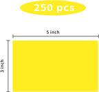 STARLIBOO 3"X5" Rectangle Color Coding Labels, Removable Square Label Inventory Stickers, Permanent Warehouse Moving Box Square Label (250Labels, Yellow)