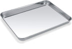 Baking Sheet, Stainless Steel Cookie Sheet Baking Pan Tray for Toaster Oven Size 9 x 7 x 1 Inch, Non Toxic & Healthy, Mirror Finish & Easy Clean, Dishwasher Safe