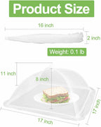 Large Food Cover,6 Pack Mesh Food Tent,17"x17",White Nylon Covers,Pop-Up Umbrella Screen Tents,Patio Net for Outdoor Camping, Picnics, Parties,BBQ,Collapsible and Reusable