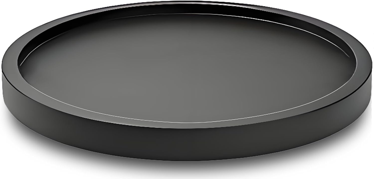14" Black Bamboo Lazy Susan Organizer Kitchen Turntable for Cabinet Pantry Table Organization