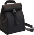 Insulated Foldable Lunch Bag With Ajustable Strap- Lightweight Portable Lunch Box for Men, Women, Office, Work, Picnic, Hiking and Beach (Black(Hard Fabric))