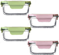 Square Glass Food storage Containers with Airtight Lids, 2 cup Food Meal Prep Containers, Square Glass Bowl For Lunch Sandwich Fruit Snack, Dishwasher Microwave Freezer Safe- (Pink+Green)