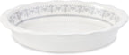 Ceramic Pie Pans for Baking, 9 Inch Porcelain Pie Pan Pie Dish, Round Pie Plate for Apple Pie, Quiche, Pot Pies, Tart（White）
