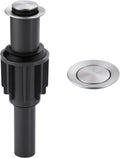ALEASHA Pop Up Sink Drain Without Overflow, Bathroom Sink Drain Vessel Sink Stopper Pop Up Sink Drain Stopper, Pop Up Drain for Bathroom Sink Drain Strainer for Hair Catcher,Brushed Nickel