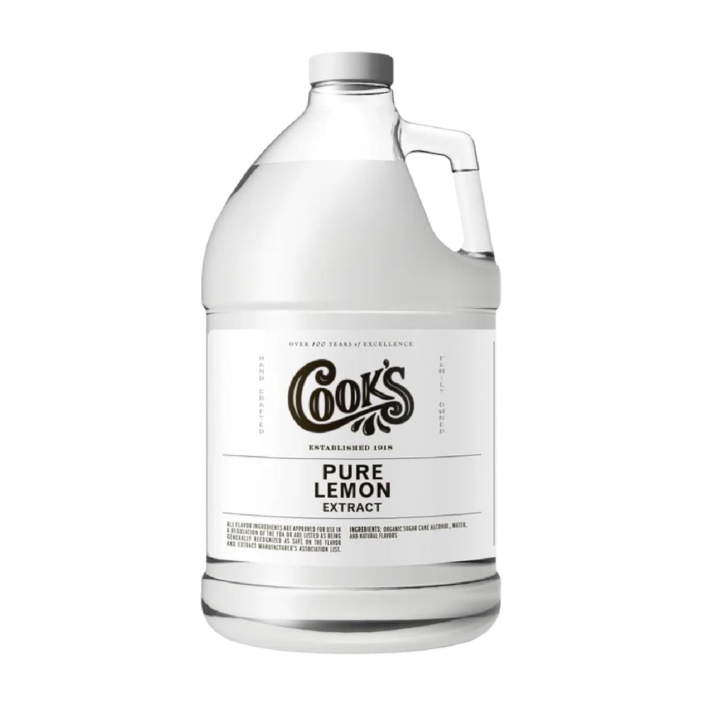 Cook's Pure Lemon Extract, Premium Quality, Cold Pressed Lemon, Sugar Free, Gluten Free, Allergen Free, 128 Ounces (1 Gallon)