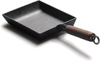 YYMIYU Tamagoyaki Japanese Omelette Pan Cast Iron Wooden Handle 9×7 inch