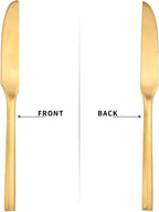 Matte Silverware Set Gold Flatware Set with Hexagon Handle 20 Pieces 18/0 Stainless Steel Cutlery Set Wedding Housewarming Gift Service for 4 (Matt gold)