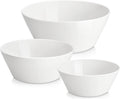MALACASA Serving Bowls, Ceramic Mixing Bowls for Kitchen, 105/60/35 OZ White Bowls Set of 3, Microwave and Dishwasher Safe, Series Regular