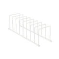 Spectrum Euro Cutting Board Holder Stand for Countertop or Inside Kitchen Cabinet Organization Matte White, 8 Slot Cutting Board Drying Rack or Cabinet Plate Bakeware Storage Organizer