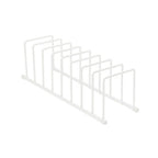 Spectrum Euro Cutting Board Holder Stand for Countertop or Inside Kitchen Cabinet Organization Matte White, 8 Slot Cutting Board Drying Rack or Cabinet Plate Bakeware Storage Organizer