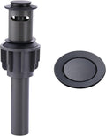 ALEASHA Bathroom Sink Drain with Overflow Vessel Sink Stopper,Pop Up Drain for Bathroom Sink Pop Up Drain Stopper for Hair Catcher,Matte Black